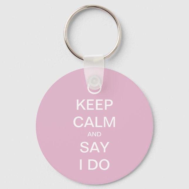 Chaveiro Design de Noiva Personalizável Keep Calm (Frente)