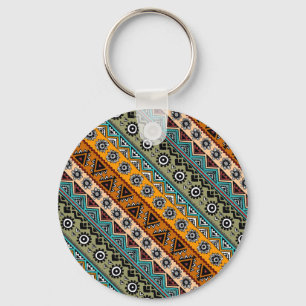 Chaveiro design de padrões aztec colorido