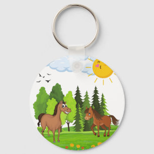 Chaveiro Design de pequenos cavalos para crianças