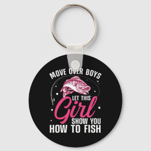Chaveiro Design de pesca engraçado para meninas mulheres pe
