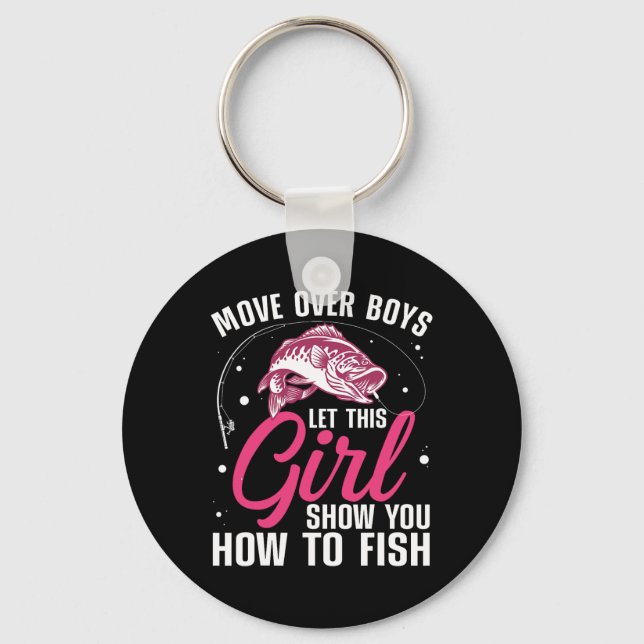 Chaveiro Design de pesca engraçado para meninas mulheres pe (Frente)