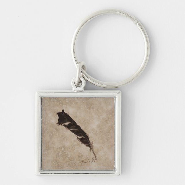 Chaveiro Design de Raven's Feather Bird-lover (Frente)
