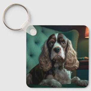 Chaveiro Design de retrato clássico de Cocker Spaniel elega