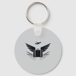 Chaveiro Design de silhueta preta de uma mala viagem