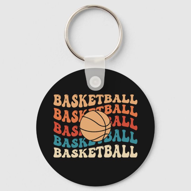 Chaveiro Design de Tipografia de Esportes Retros de Basquet (Frente)