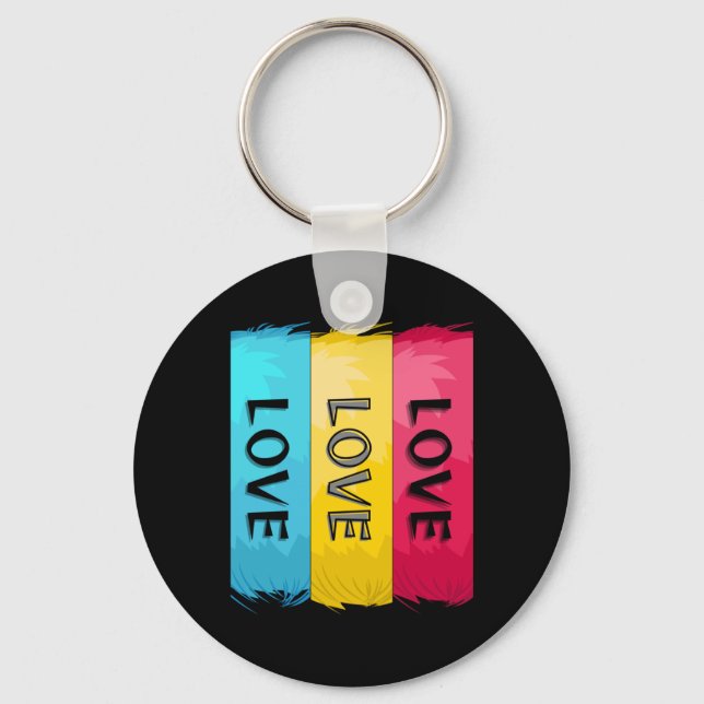 Chaveiro Design de três vezes com amor (Frente)