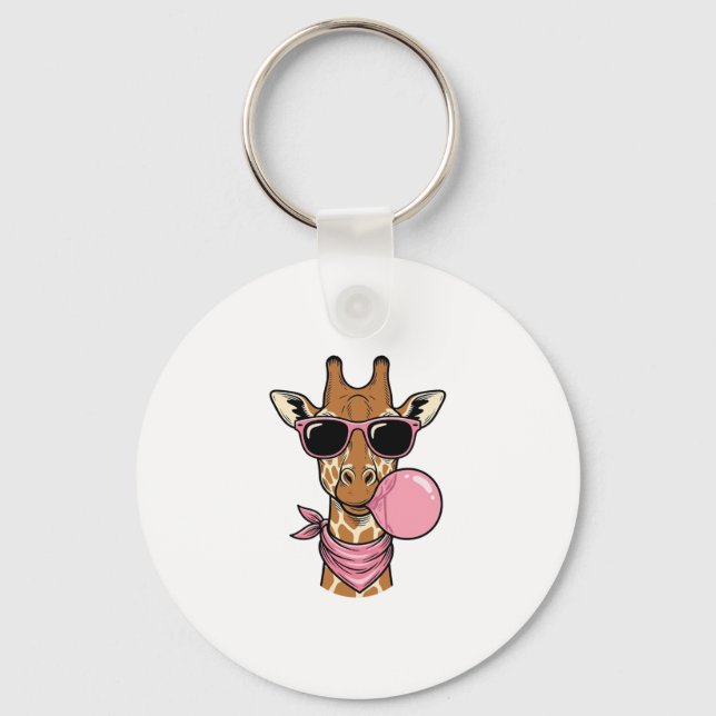 Chaveiro Design de Vetor Bubblegum Girafa com Gravação Anti (Frente)