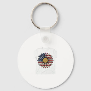 Chaveiro Design de Vetor de Flor de Margarida Patriótica Vi