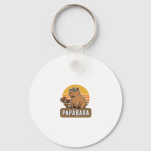 Chaveiro Design de Vetor de Papai Capivara Retro PAPABARA_1