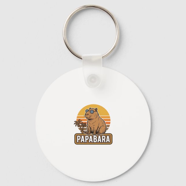 Chaveiro Design de Vetor de Papai Capivara Retro PAPABARA_1 (Frente)