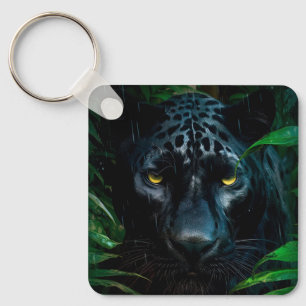 Chaveiro Design de Vida Selvagem da Selva da Pantera Negra