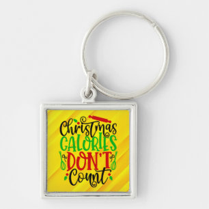 Chaveiro Design Divertido de Natal - Calorias Não Contam