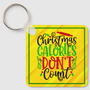 Chaveiro Design Divertido de Natal - Calorias Não Contam