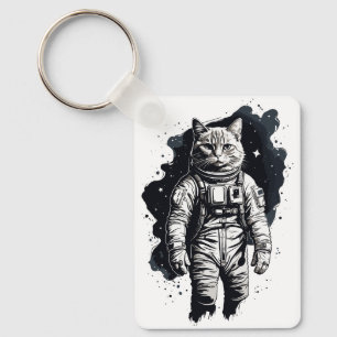 Chaveiro Design do Astronauta de Tinta Preta