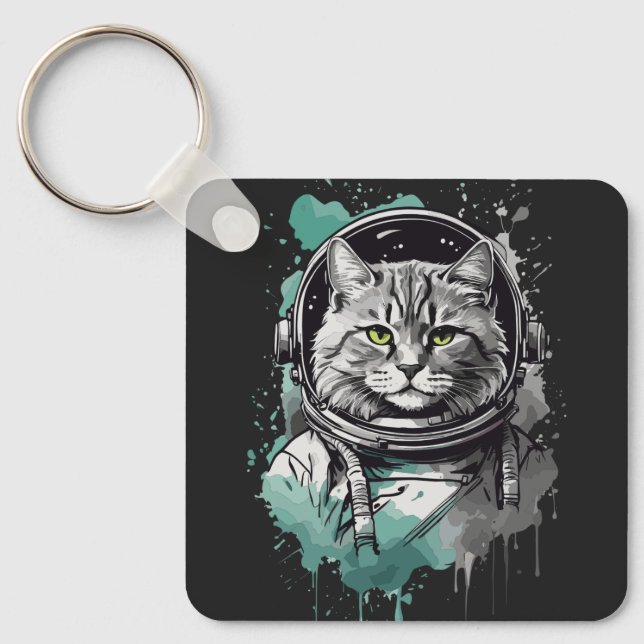 Chaveiro Design do Astronauta Verde Negro (Frente)