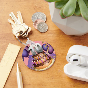 Chaveiro Design do Bolo Elegante do 10º Aniversário