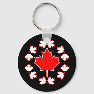 Chaveiro Design do círculo da folha de bordo de Canadá