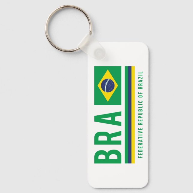 Chaveiro Design do código ISO do Brasil-Alpha 3 (Frente)