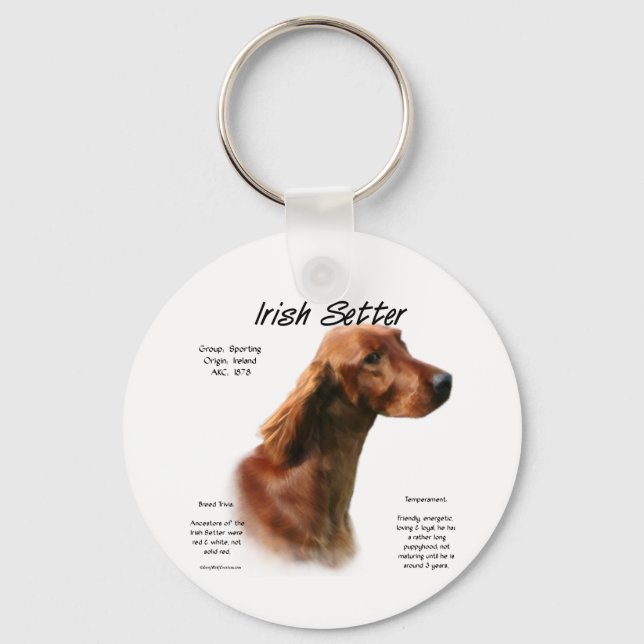 Chaveiro Design do Irish Setter History (Frente)
