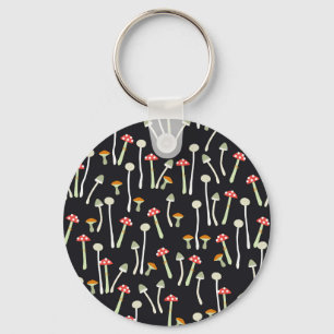 Chaveiro Design do padrão dos cogumelos do outono.
