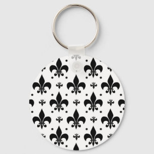 Chaveiro Design do padrão Fleur-de-lis de fundo branco