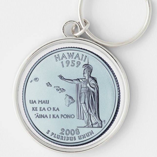 Chaveiro Design do Quarto Estado do Havaí pintado (Frente)