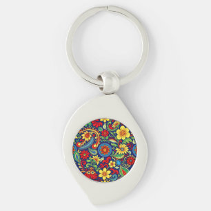 Chaveiro Design do Rainbow Colour Flor Paisley