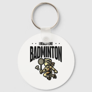 Chaveiro Design do Tarado do Badminton Racket Funny
