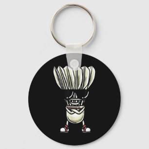 Chaveiro Design engraçado de jogador de peteca de badminton