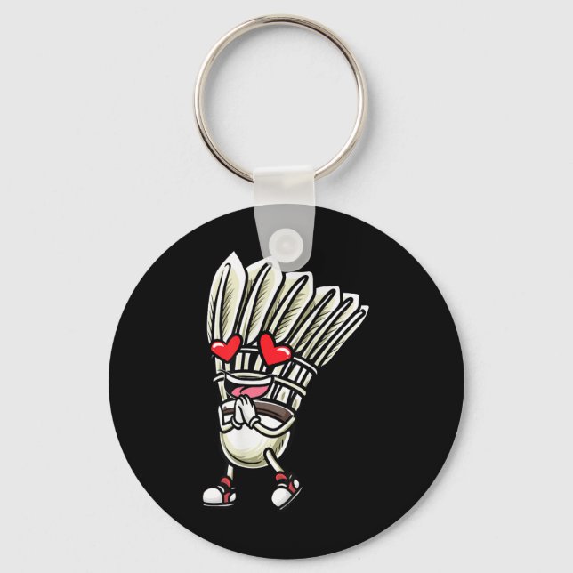 Chaveiro Design engraçado de jogador de peteca de badminton (Frente)