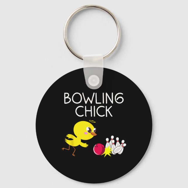 Chaveiro Design Engraçado Para Raparigas Bowler Bowlin (Frente)