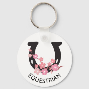 Chaveiro Design equestre com ferradura floral