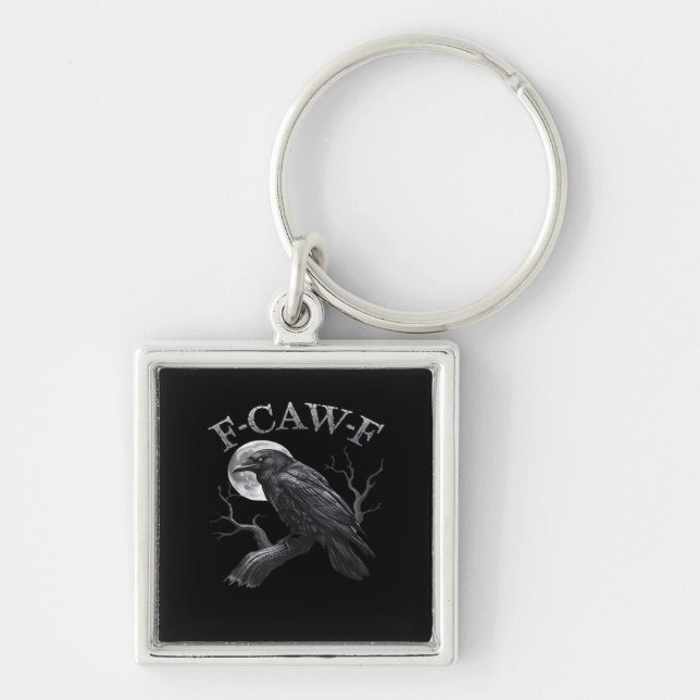 Chaveiro Design F-Caw-F Clássico Gótico da Lua Pássaro Resf (Frente)