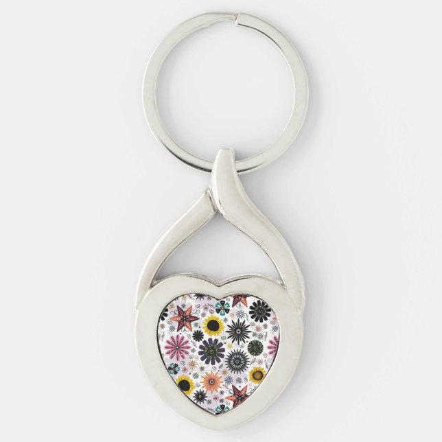Chaveiro Design floral colorido (Frente)