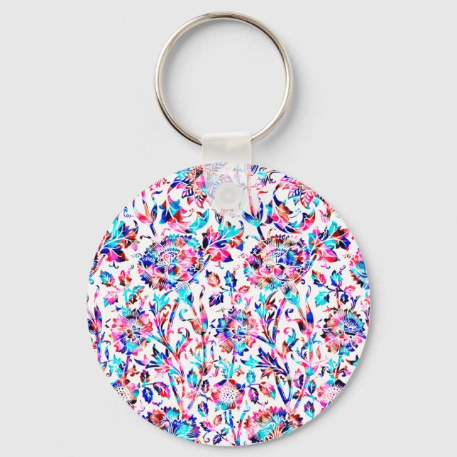 Chaveiro Design floral colorido (Frente)