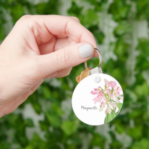 Chaveiro Design Floral de Orquídea Rosa – Arte Botânica Ele