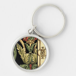 Chaveiro Design Floral Oral com Fronteiras Negras