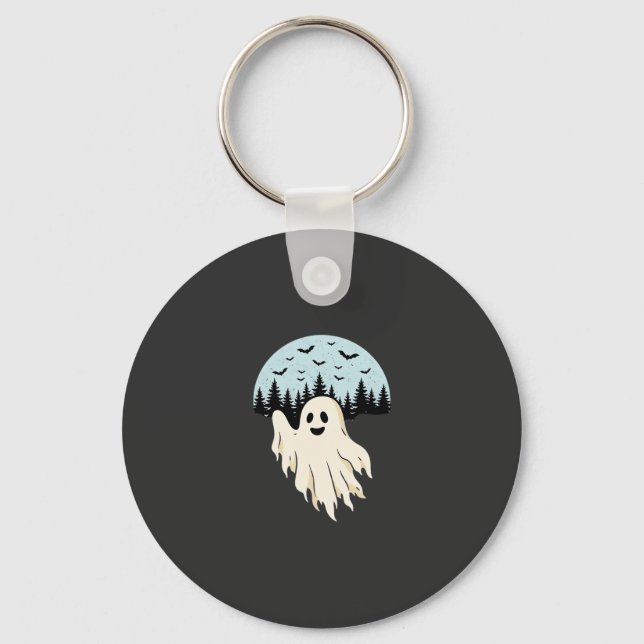 Chaveiro Design Floresta da Lua Fantasma de Halloween_1 (Frente)
