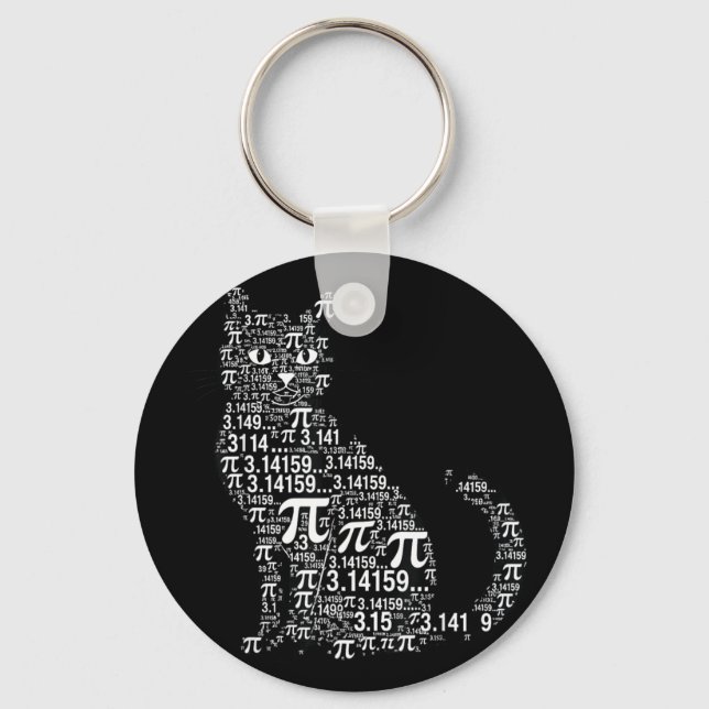 Chaveiro design geek amante de matemática gato engraçado  (Frente)