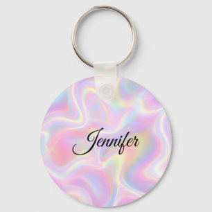 Chaveiro Design Girly Vibrante Pastel Holográfico em Espira