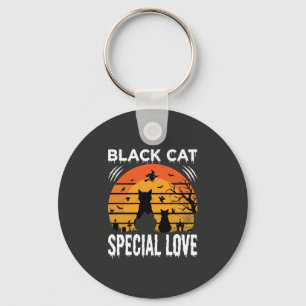 Chaveiro Design Gótico de Amor Especial de Gato Preto no Ha