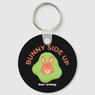 Chaveiro Design Gráfico de Ovo de Páscoa Retro Bunny Side U