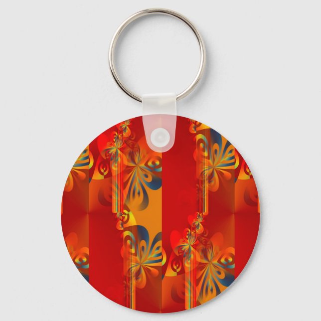 Chaveiro Design gráfico sem costura - laranja vermelha I (Frente)