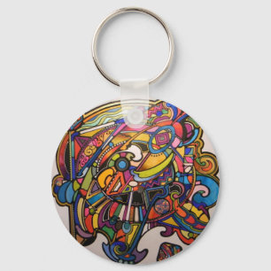 Chaveiro design gráfico vibrante do art deco selvagem