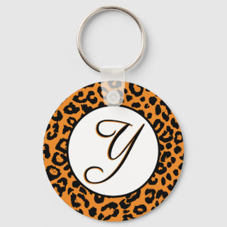 Chaveiro Design-leopardo-laranja com Y