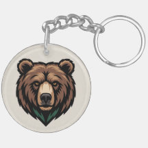 Design Minimalista de Pingente de Cabeça de Urso