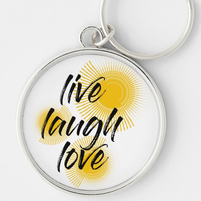 Chaveiro Design moderno, alegre e moderno viva Rindo o Amor (Frente)
