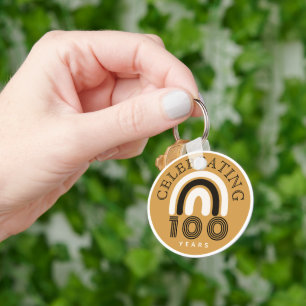 Chaveiro Design Moderno de Aniversário de 100 anos