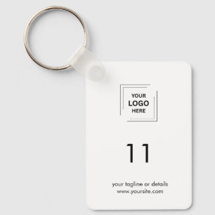 Chaveiro Design Moderno de Logotipo e Número de Quarto para