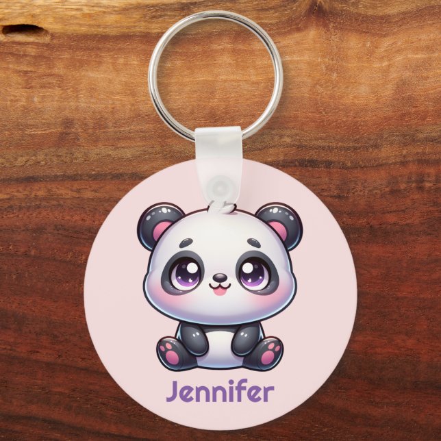 Chaveiro Design Personalizado Adorável Kawaii Panda (Frente)